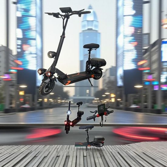 صورة سكوتر الوحش البرتقالي الكهربائي تصميم عصري